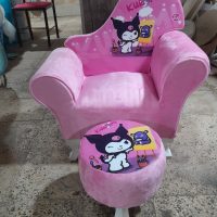 مبل کودک شزلون کرومی همراه با پاف